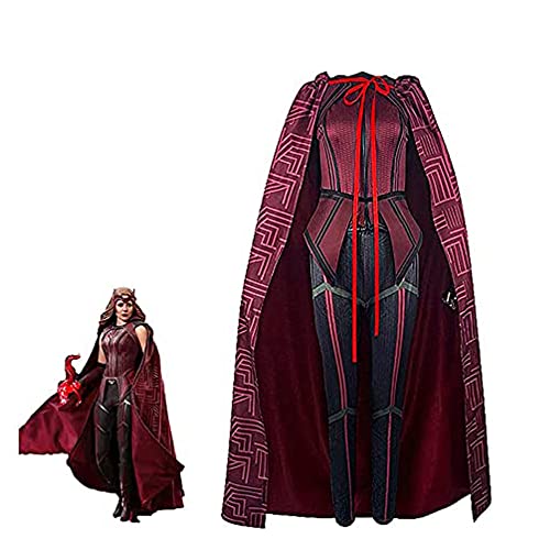 TZLCOS Wanda Maximoff - Disfraz completo de bruja escarlata, corona de resina, pantalones con tiara,...
