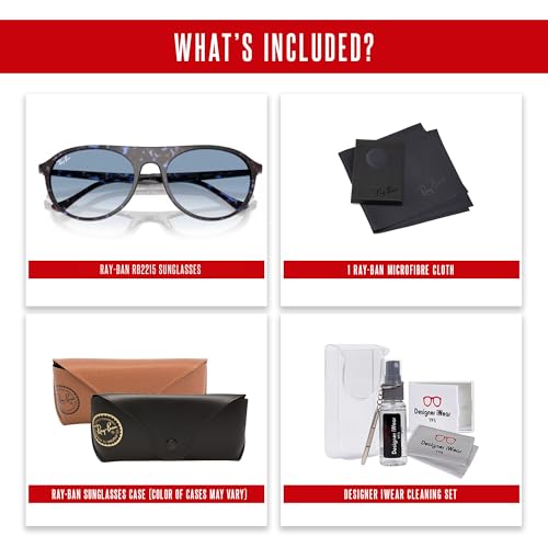 Ray-Ban RB2215 Square Sunglasses For Men For Women +BUNDLE with ACCESSORY EYEWEAR KIT2