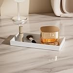 Vanity and Bathroom Tray, 7.7" ABS Countertop Organizer,Waterproof Vanity Tray for Toilet Tank,Perfume,Soap,Keys,Bathroom Accessories,Kitchen and Bath Trays,Non Slip Small Trays,White - Image 5