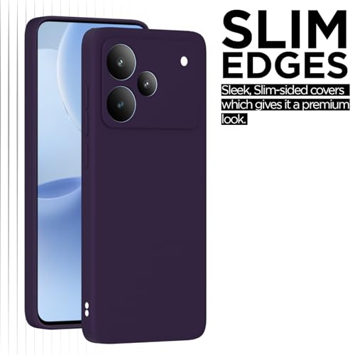 Image of Outlouders Back Cover for Realme P4 5G | Camera Protection | Durable Soft Matte Silicone Bumper Case (Purple)