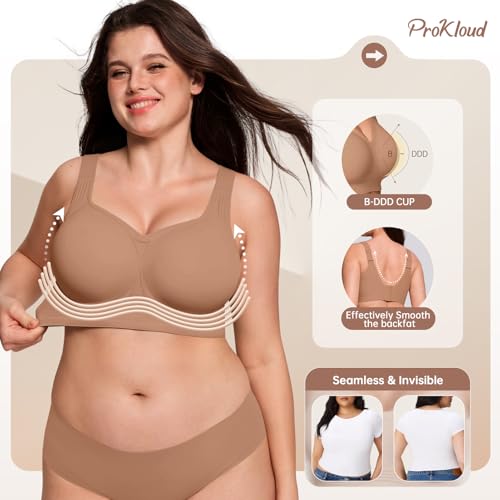 Image of ProKloud Jelly Bras for Women No Underwire Wireless Bra with Support and Lift Full Coverage Plus Size Comfy Seamless Bra