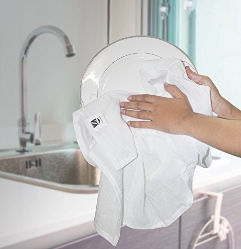 Zoyer Flour Sack Towels (24 Pack, 28" X 28") - 100% Cotton Dish Towels - Kitchen Towels Multi Purpose Tea Towels - Absorbent Bar Towels Kitchen Linen Set. #TOP3