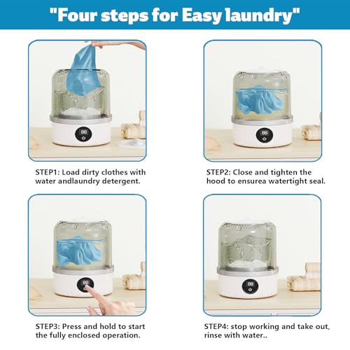 Image of Portable Washing Machine, Underwear Washer, Small Washing Machines, Mini Washing Rechargeable Cordless Washing-Machine, Laundry Cup for Bra, Underwear, Socks (1 L capacity)