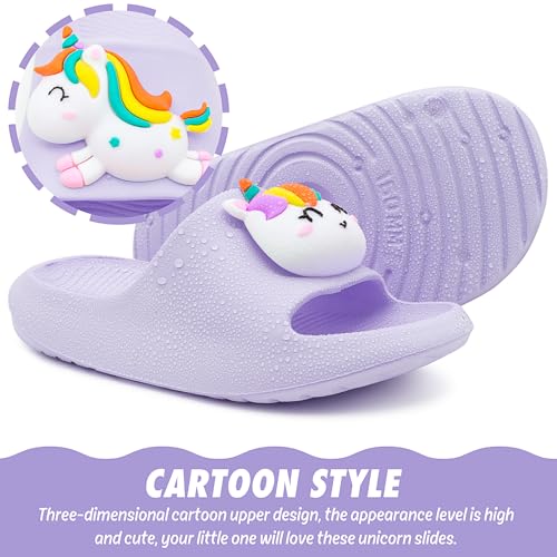 Toddler Little Kids Slide Sandals Comfy Non-slip Unicorn Summer Beach Pool Water Shoes Thick Sole Boys Girls Shower Slippers3