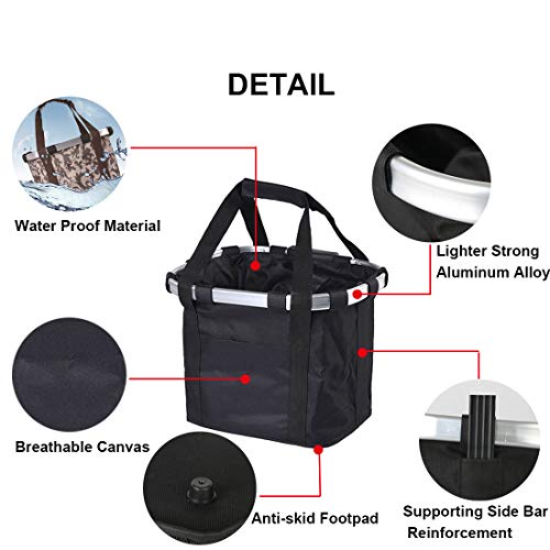 Pet Dog Travel Bike Basket 2-in-1 Dog Bicycle Carrier Cat Soft Sided Carrier Pet Easy Install Detachable Cycling Bag for… - Image 4