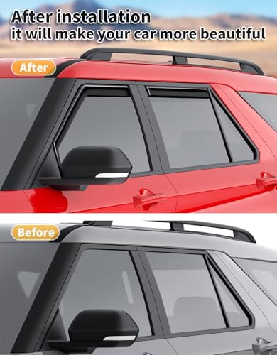 Image of in-Channel Window Visors Rain Guards for Ford Explorer 2020-2026 | Extra-Thick,Extra Durable,Window Deflectors,Vent Visors,Vent Shades,Car Accessories,Polycarbonate (PC)