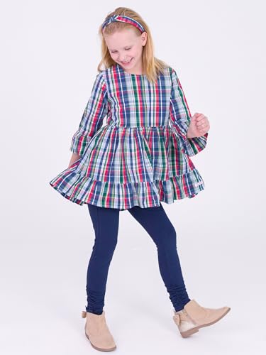 Image of RuffleButts Baby Girls Fall Fall - Stretchy Ruched Toddler Ruffle Leggings