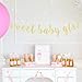 LINGTEER Sweet Baby Girl Gold Glitter Bunting Banner Perfect for Baby Girl Shower First Birthday Party Decorations.