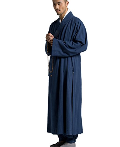 ZanYing Buddhist Monk Robe Vintage Religion Gown Blue S-3XL Summer4