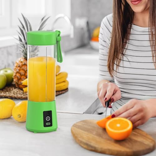 Image of NUVANTA 380ML USB Rechargeable Blender Heavy Duty Juicer, 6 Blades, Mini Handheld Fruit Hand Mixer for Home & Outdoor Use