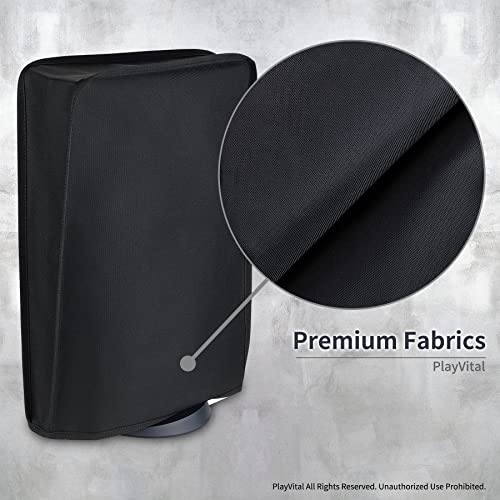 Image of PlayVital Black Nylon Dust Cover for ps5, Soft Neat Lining Dust Guard, Anti Scratch Waterproof Cover Sleeve for ps5 Console Digital Edition & Disc Edition