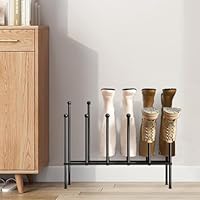 Nisorpa Boot Rack Free Standing Shoe Racks Black Metal Shoe Organizer for 6 Pairs Shoes, Boot Racks Shoe Storage Stand Wellington Boot Stand for Indoor and Outdoor