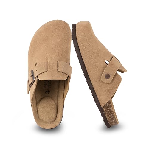 Image of EMMA NEW YORK Womens Clogs Mules Slip-On for Women with Arch Support Cork Footbed Potato Shoes