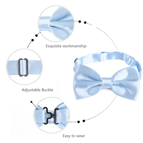 Image of Alizeal Mens Multicolored Silk Solid Cummerbund Bow Tie Set | with Cummerbund Pocket Square Pre-tied Adjustable for Mens Gift