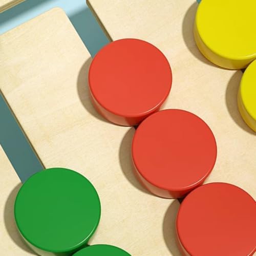 Milageto Double-Sided Matching Game Board, Large Five-Color Track Game Double-Sided/Colors + Animals/20 Double-Sided Cards - 3