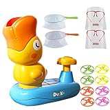 LOBOY Juguete lanzador de disco,Lindos juguetes voladores en forma de animal - Cat Toys Hélices Volantes Juguete de Disco Volante con 1 Lanzador y 8...
