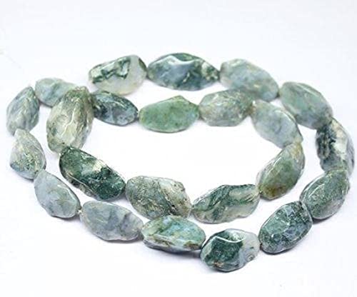 Agate verte en perles lisses 18mm 28mm pour enfilage et création bijoux