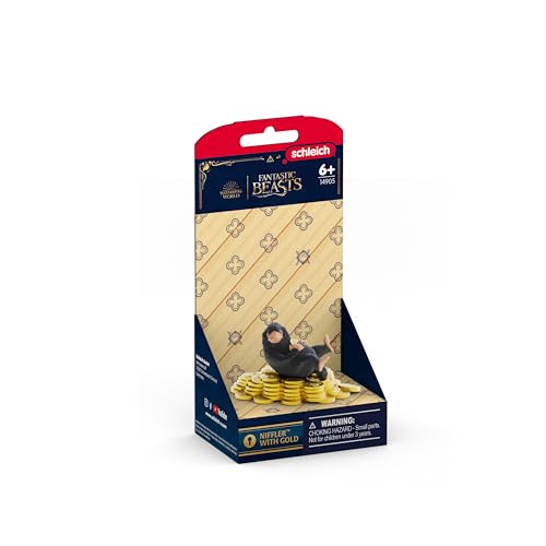 schleich Harry Potter Fantastic Beasts | Niffler mit Gold 14905 | Niffler frei auf Goldhaufen platzierbar | Sammelfiguren & Geschenk für Kinder & Sammler | Spielfiguren ab 6 Jahren | 2-teiliges Set