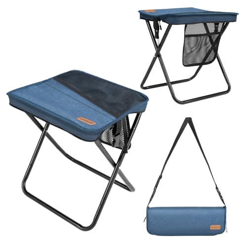 Image of 16-Inch Extra Tall Folding Camping Stool with 3 Storage Pockets
