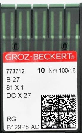 Groz-Beckert B-27 DCX27 DCX1 Overlock Serger Industrial Sewing Machine Needles (100/16)