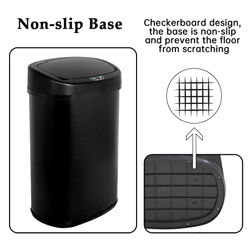 Caneca de basura automática 50L acero inoxidable negro miniatura 4