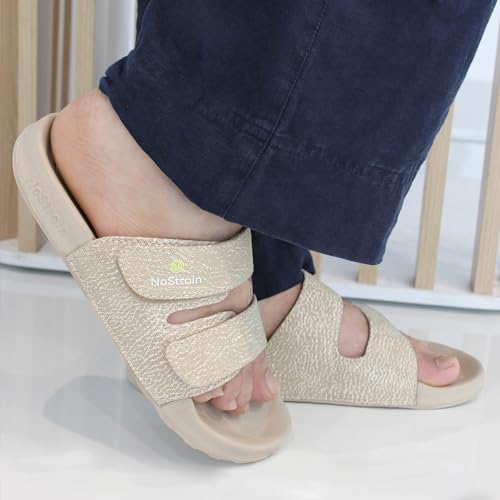 Image of NoStrain Men's Canvas Wave Print Sugar Sliders & Slippers | Ultra Soft Cushion FootBed | Comfortable Light Weight Casual Dailywear | Anti-Skid Sole | Waterproof Quick Drying Indoor Outdoor Flip Flops