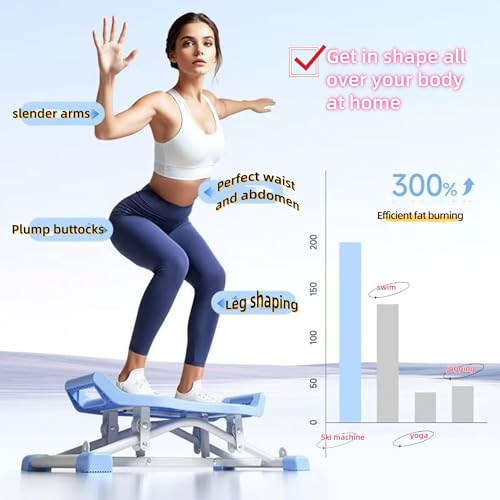 Image of Indoor Simulated ski Machine, Foldable Ski Machine,Wind Resistance Waist Training Ski Simulator,Balancing Machine for Full Body Workout