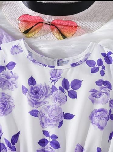 Image of ER Life Style Girls Floral Printed Frocks and Dresses (Magenta, Age 2-3 Years, Knee-Length, A-Line, Cotton)