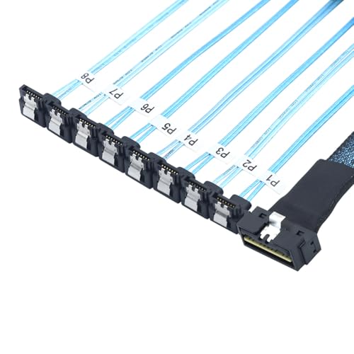 Cable SlimSAS LP SFF-8654 8i a 8x SATA 7P 0.5m miniatura 3