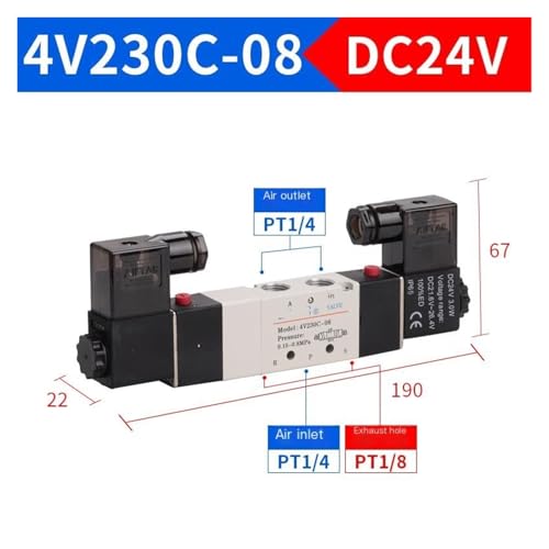 Électrovanne 4V230-08 bipolaire à double commande stable - 3
