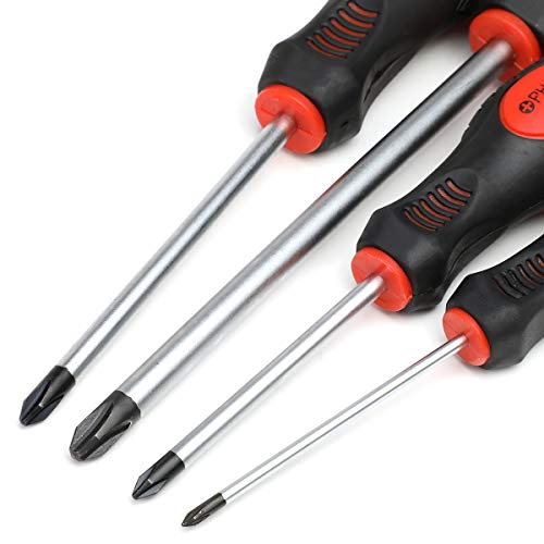 Dna Motoring Tools-00079 10 Pcs Chromoly Steel Non-Slip Handle Grip Flat/Cross Screwdriver Set Tool Set #TOP2