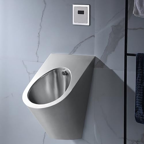ステンレス製壁掛け小便器、オーバーフロー防止、男性用業務用フラッシングセンサー付き、家庭用、ホテル、バー、空港、浴室用防臭小便器
