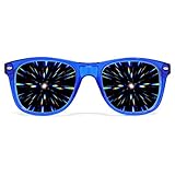 GloFX Ultimate Diffraction Lenses 3D Prism Rave Effect EDM Rainbow Kaleidoscope Style Sunglasses, blue, Einheitsgröße