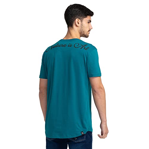 Image of Being Human Cactus Green Regular Fit Round Neck Men's T-Shirt Clothing
