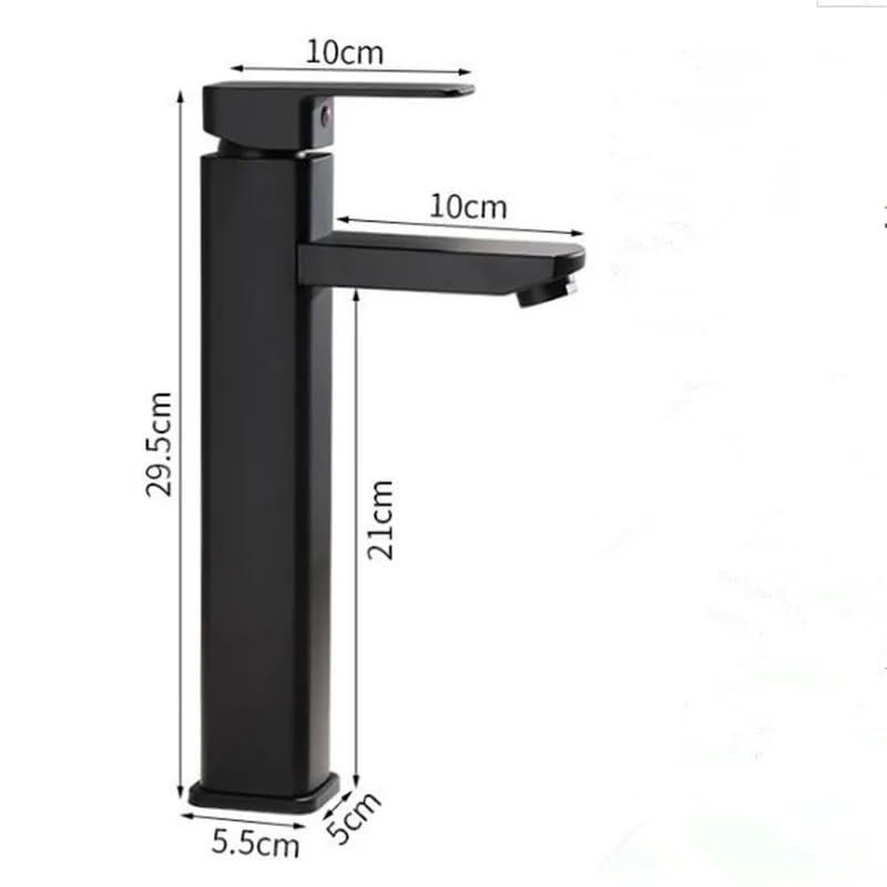 Mitigeur de lavabo en acier inoxydable noir haut modèle A débit constant - 7