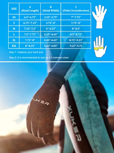 Xuker WA006-3MM-BLK-L Water Gloves, 3Mm & 5Mm Neoprene Five Finger Warm Wetsuit Winter Gloves thumb #1