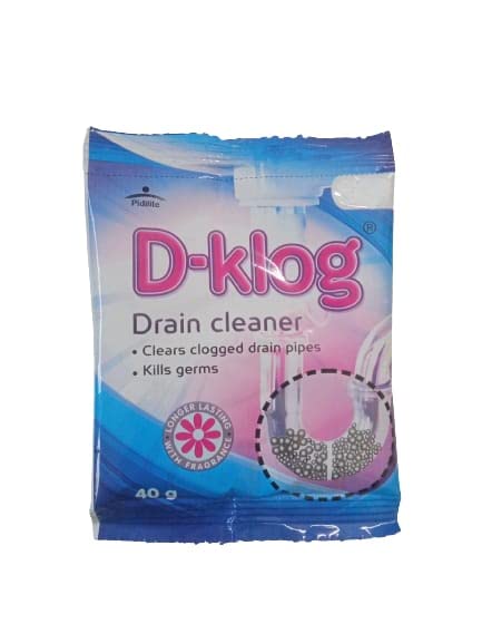D-Klog Drain Cleaner Powder(40G X 5N),Removes Clogs,Blockages In Washbasin,Septic Tank,Sinks,Pipes Within 30 Minutes,No Manual Hassle Drainage Block And Clog Remover