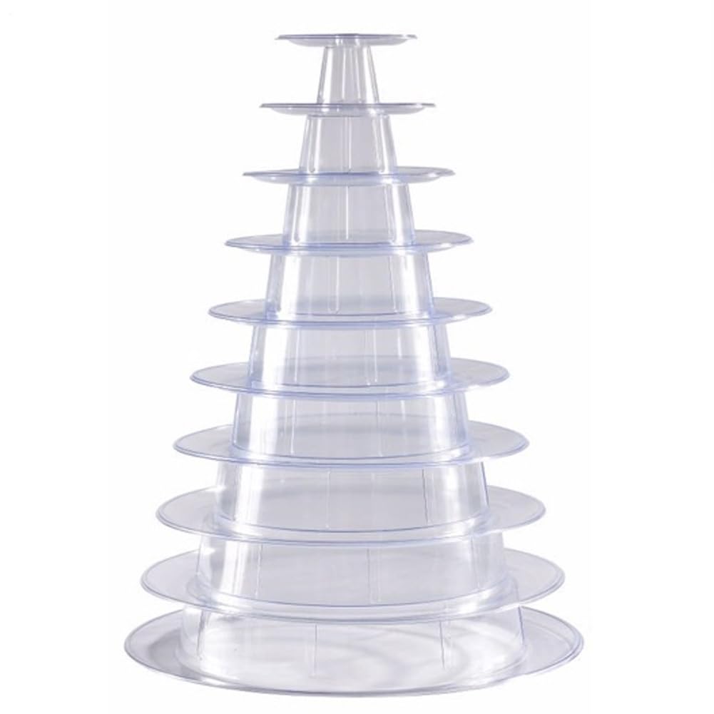 Présentoir à Macaron Transparent à 10 Niveaux - Plateau Rond pour