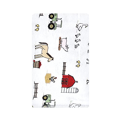 Image of Hudson Baby Unisex Baby Cotton Flannel Burp Cloths, Boy Farm, One Size