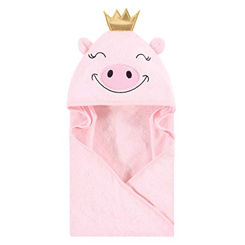 Image of Hudson Baby Unisex Baby Cotton Animal Face Hooded Towel, Pig, One Size