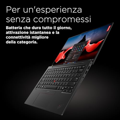 Lenovo - Notebook 14 Pollici ThinkPad X1 Carbon Gen 12, PC Portatile Professionale Windows 11 Pro, Intel Core Ultra 7 155U, RAM 16GB LPDDR5X-6400, 512GB SSD NVMe - Laptop Grafica Intel, Audio Dolby - Immagine 1