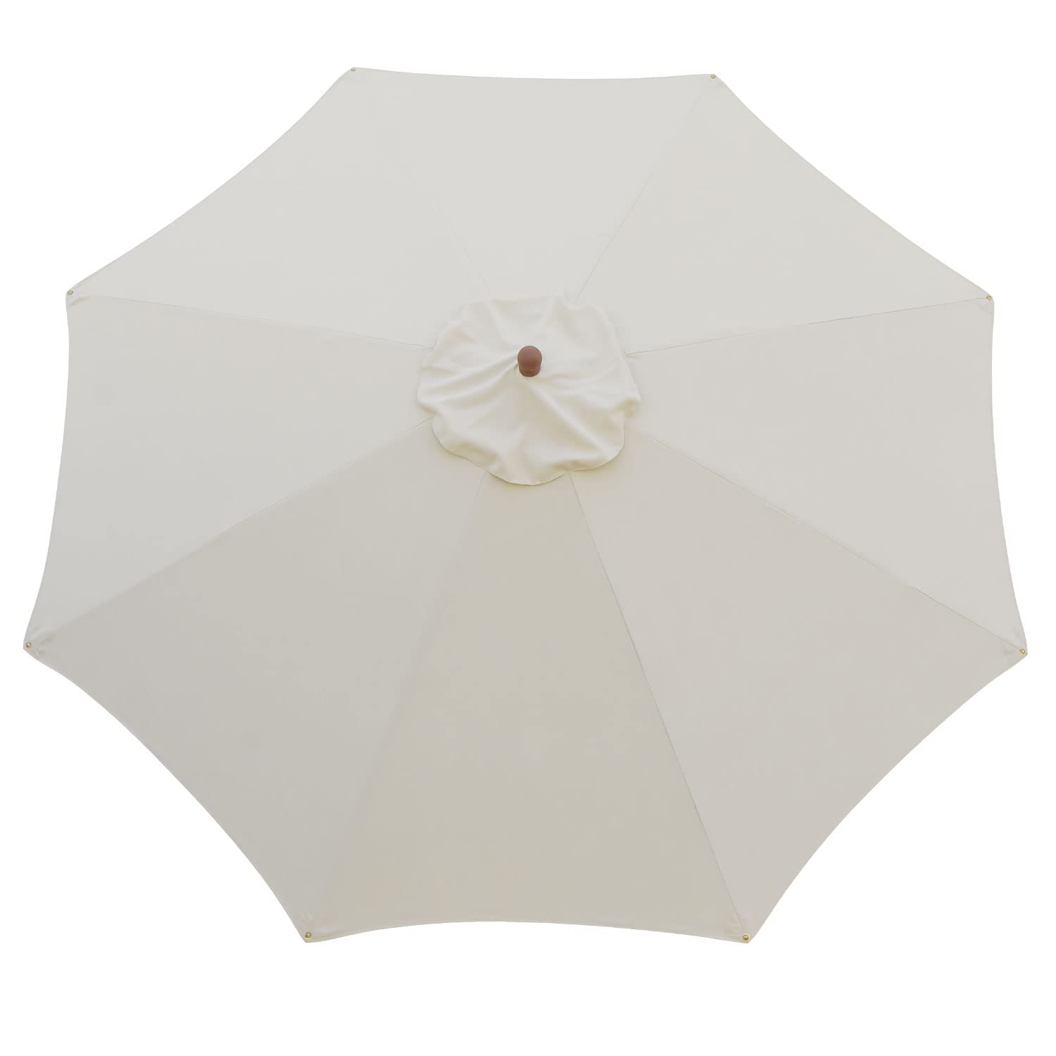 anndora® Sonnenschirm 300 cm 3m rund, milchcaffee | Gestell Holz, Bespannung Polyester, Stammschutz, Seilzug Dubble Pully