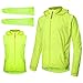 Produktbild Fahrradjacke Für Herren,2 in 1 Wasserdicht Atmungsaktiv Laufjacke, Leichte Radjacke Fahrradoberbekleidung Mit Abnehmbaren Ärmeln und Kapuze, Outdoor Winddicht Radlerjacke Fur Radfahren,Wandern