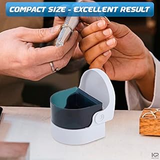Sonic Cordless Denture Cleaner for Jewellery Ring, Necklace, Coins & Dentures - Portable Battery Vibrating Machine for Professional or Personal Use