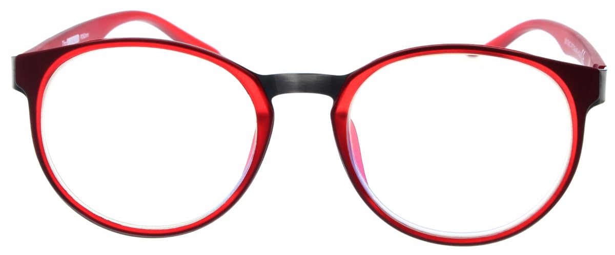 Eleganckie okulary do czytania z tworzywa sztucznego z praktycznym blokerem niebieskiego i twardym etui na okulary w kolorze czerwonym