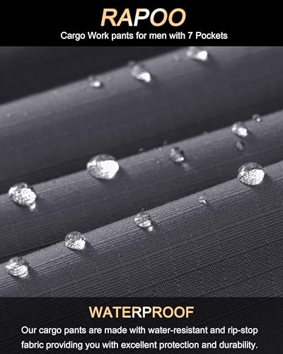 Image of Rapoo Mens Cargo Pants Ripstop Water Resistant Breathable Tactical Hiking Pants with 7 Pockets