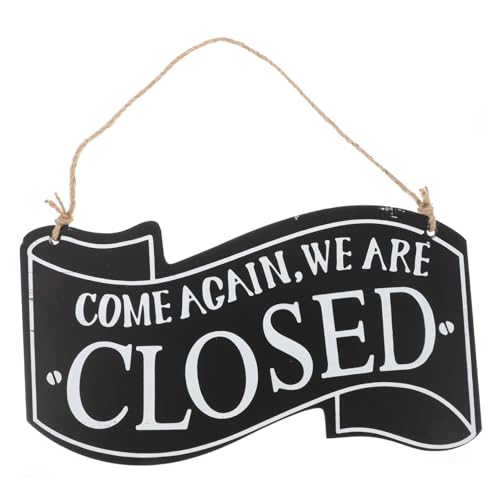 HEALEEP シーシーレトロ風 両面表示 ドアハンギングサイン 木製オープンプレート カフェ 店舗 バー用 装飾 ウェルカムサイン