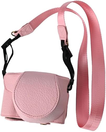 For FUJIFILM X-M5 Retro Litchi Texture Leather Full Body Camera Case Bag with Strap(Pink)