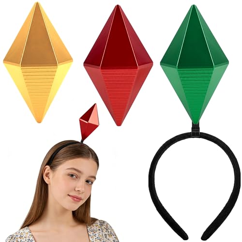 Simple polymer 3 Pcs Diamond Headbands Diamond Shape Costume for Halloween Cosplay Themed Party Accessories