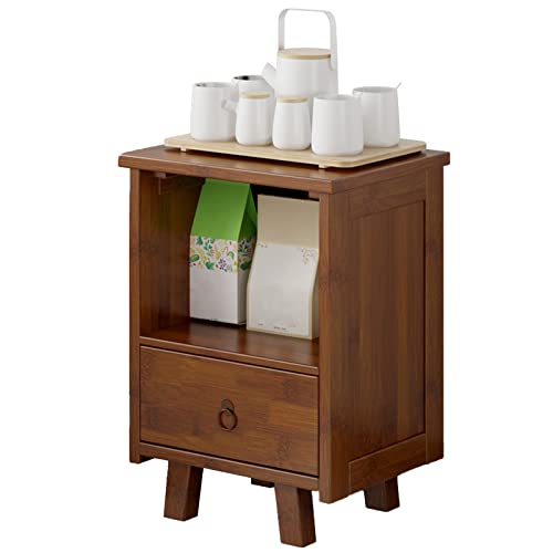 JHSLXD Gabinete De Almacenamiento De Estilo De Cajón De Dormitorio De Mesita De Noche Creativa Mesita De Noche De Bambú De Múltiples Capas Muebles Pequeños,57CM Cover